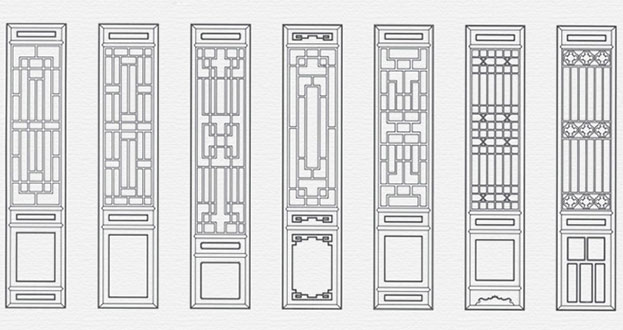 陆丰常用中式仿古花窗图案隔断设计图